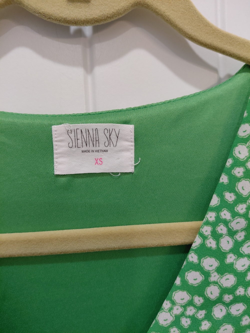 Sienna Sky Green and White High-Low Wrap Dress with Flutter Sleeves #0818 - Picture 8 of 9